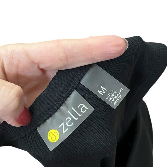 Zella Live In Rib Pocket Tank Dress Medium Black Knee Length Sporty Athleisure - Picture 7 of 8